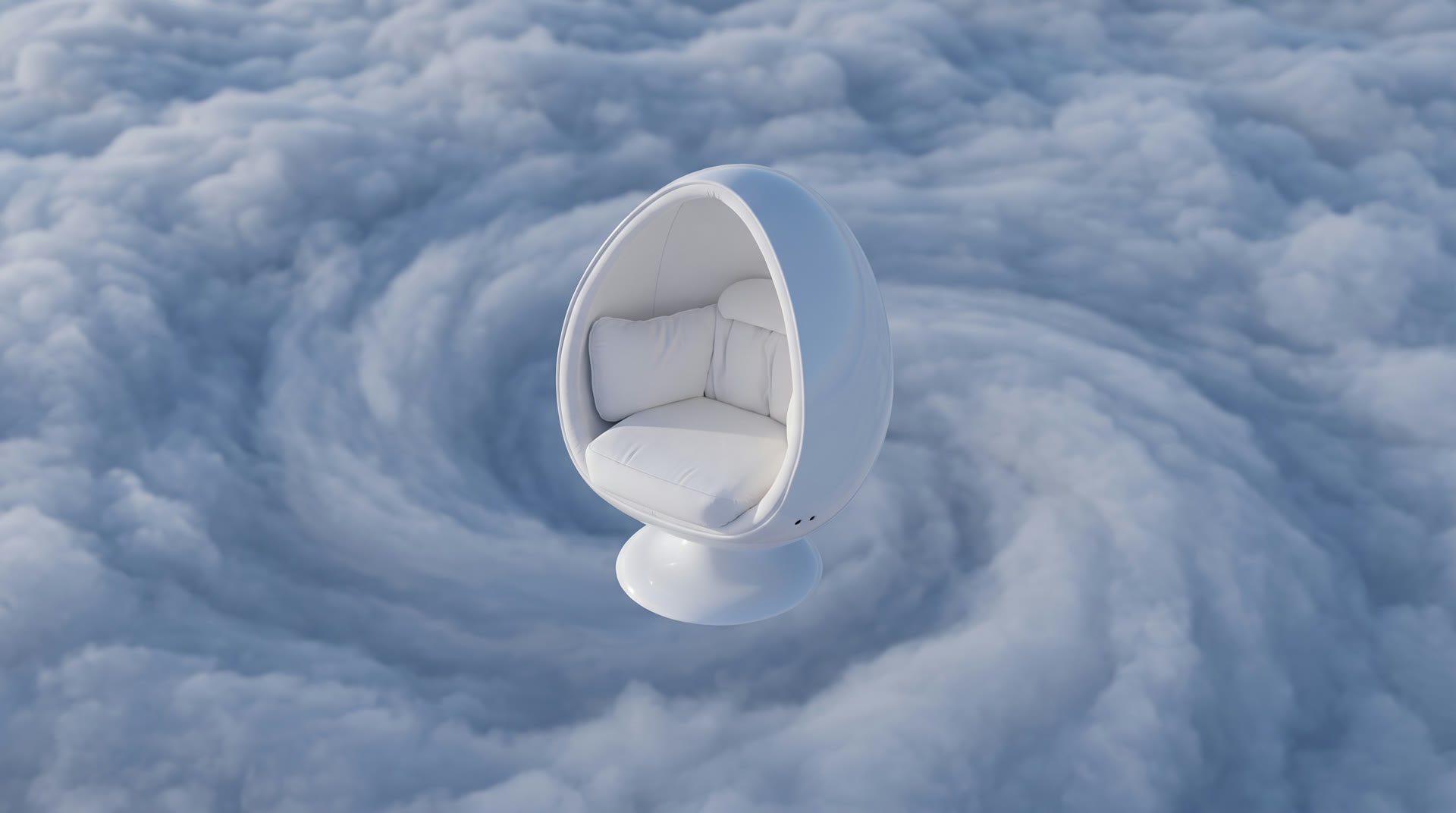 AI-assisted overhead view based on the real Solodome Deluxe chair