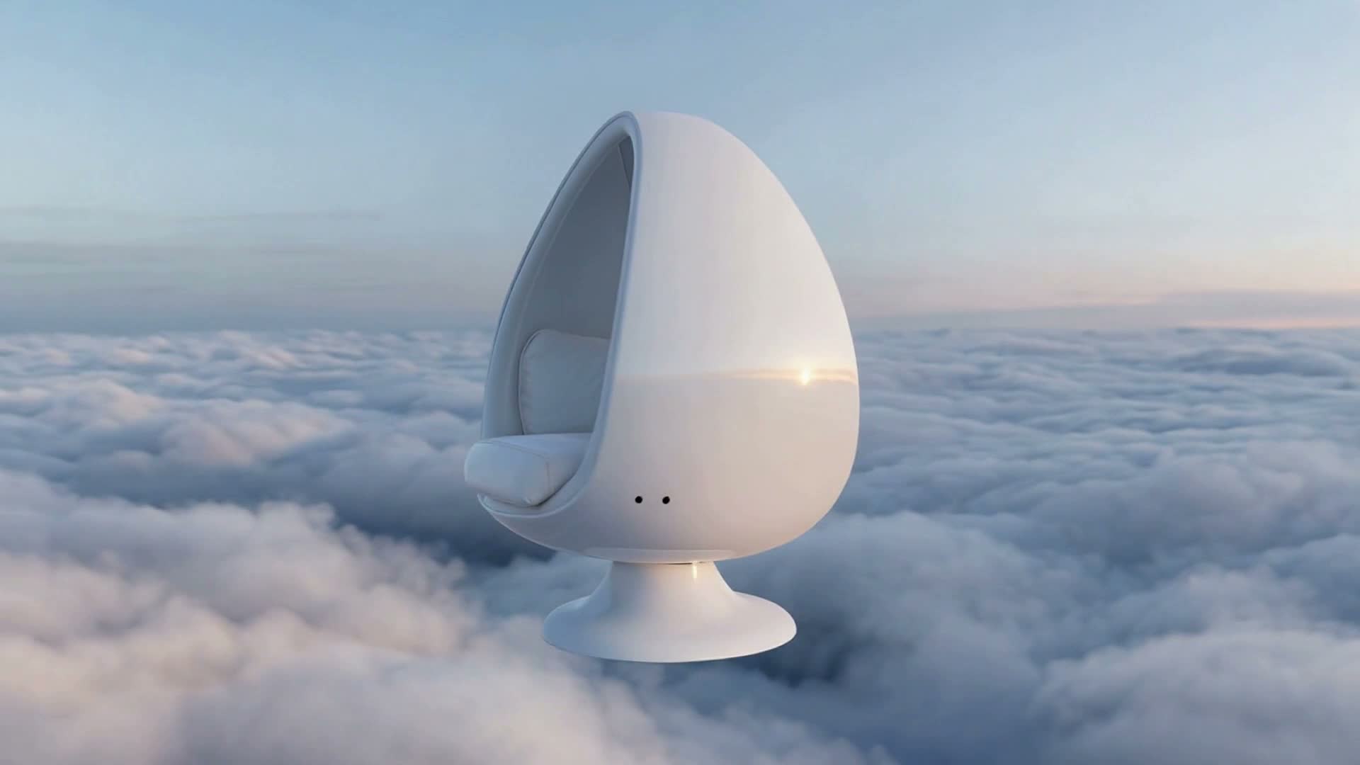 White SoloDome Deluxe chair above clouds